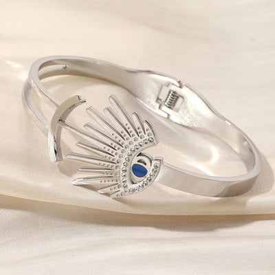 Simple Style Classic Style Solid Color Titanium Steel Zircon Bangle In Bulk