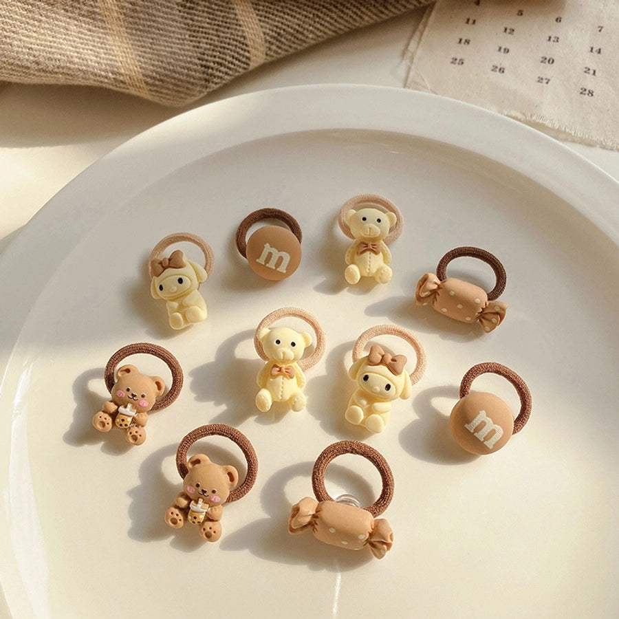 New Milk brown hair band Girls baby does not hurt hair high elastic bow tie hair rope children hair accessories rubber band Female