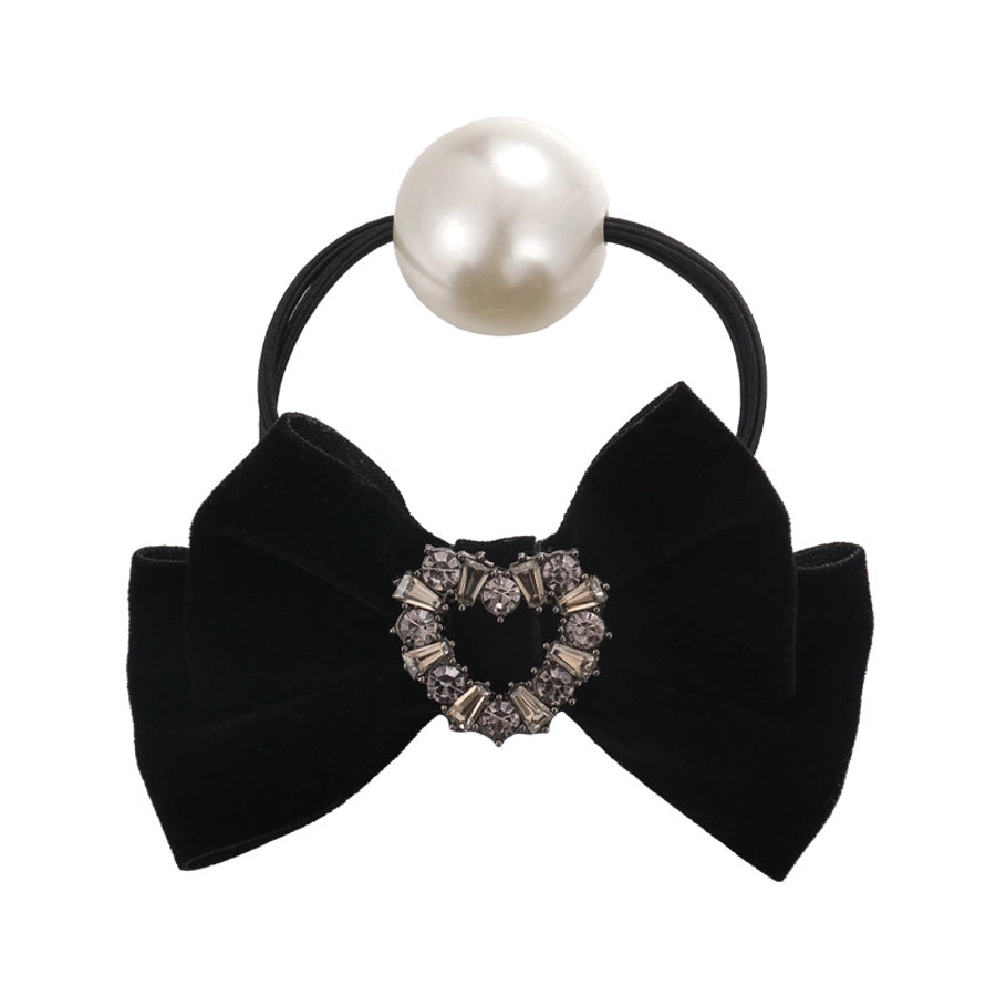 women's lady shiny bow knot cloth hair tie