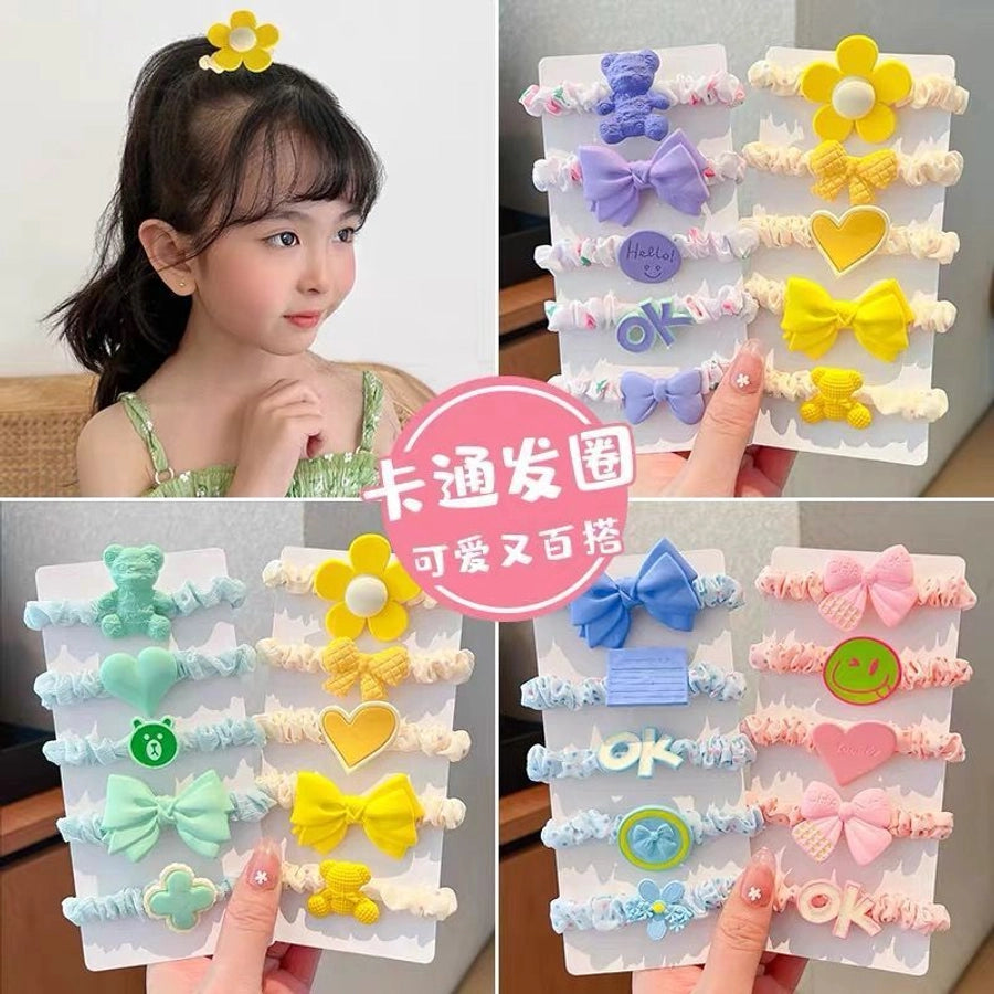 cute bow knot cloth hair tie 1 set
