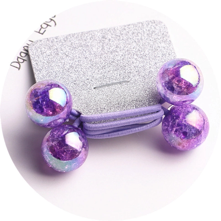 Kid'S Cute Simple Style Round Colorful Arylic Hair Tie