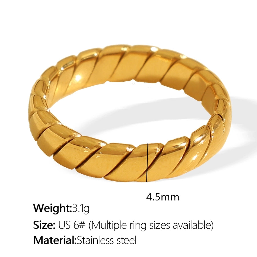 Jewelry Elegant Round 304 Stainless Steel 18K Gold Plated Polishing Plating Rings