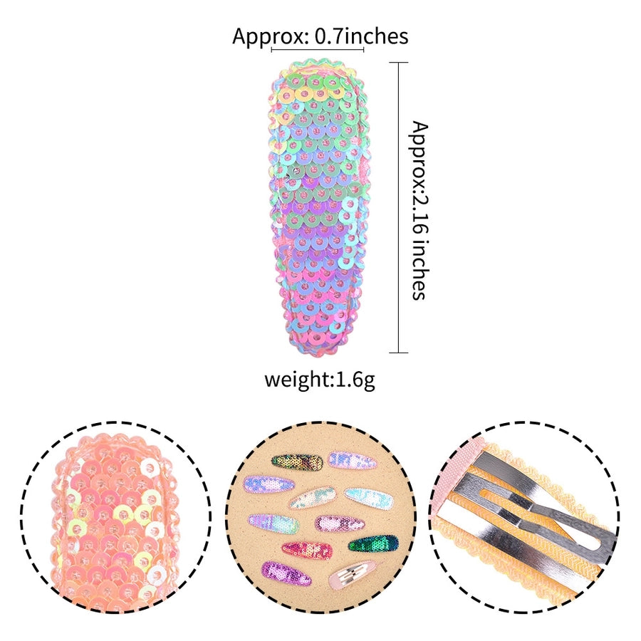 new flip sequins candy color lace mesh yarn bb clip children's hair accessories