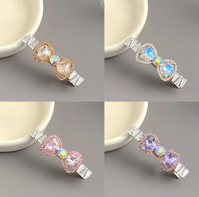 women's elegant bow knot alloy inlay zircon hair clip