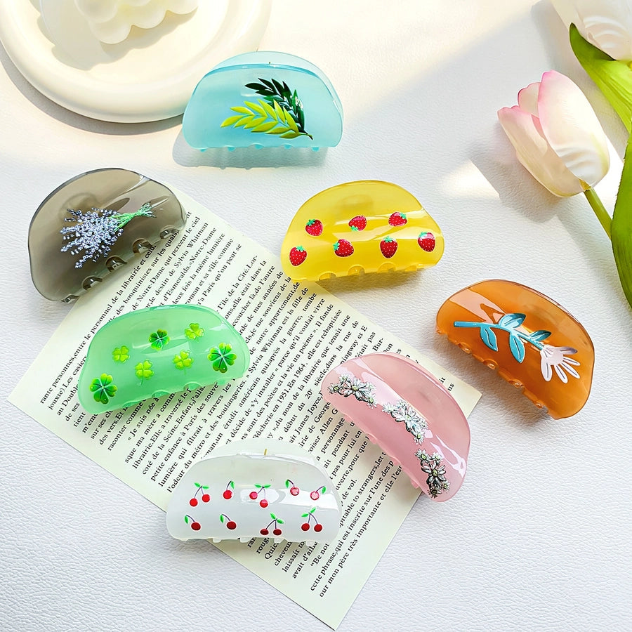 simple style fruit arylic handmade hair claws
