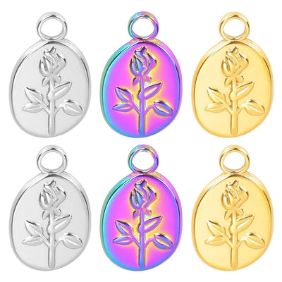 Jewelry Basic Modern Style Classic Style Flower 304 Stainless Steel 18K Gold Plated Plating Pendant Necklace