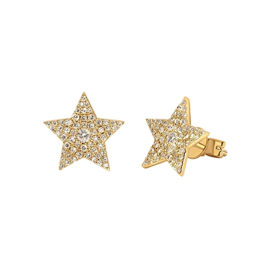 1 Pair IG Style Star Brass Zircon Ear Cuffs Ear Studs