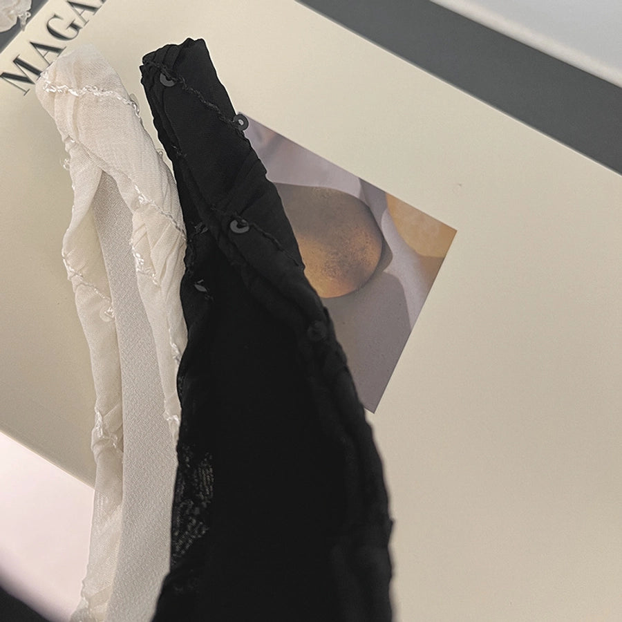 Women's Casual Simple Style Solid Color Cloth Sequins Handmade Pearl Hair Band