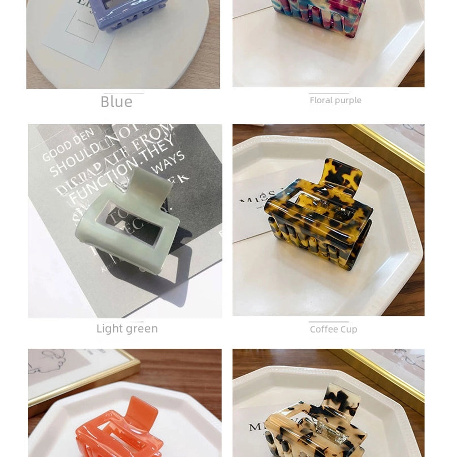 Korean-style Simple Leopard Print Small and Medium-sized Acetic Acid Clip Headwear Shark Clip for Women