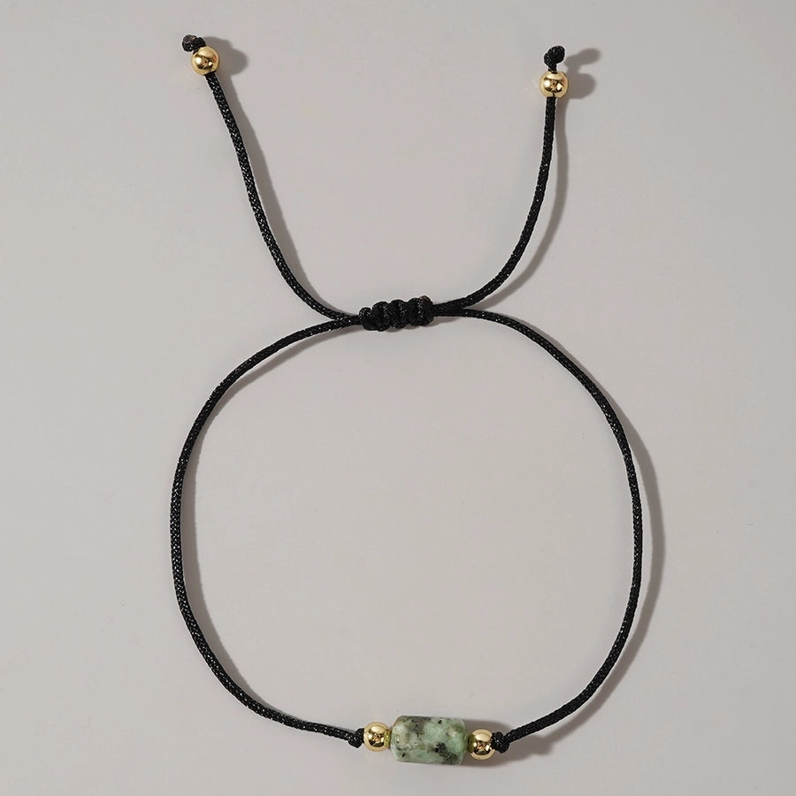 Autumn and Winter New Arrival Hot Sale New Chinese Color Natural Stone Copper Bead Bracelet Advanced Simple Personality Trendy Bracelet All-Matching