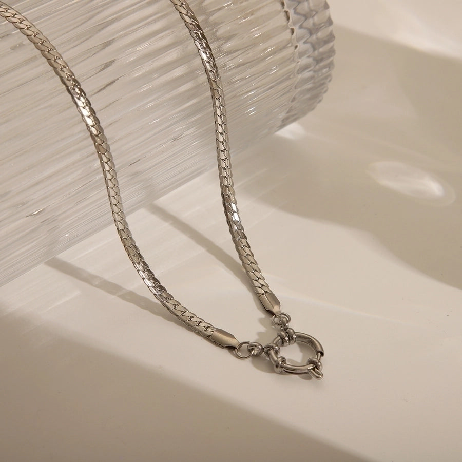 Jewelry Casual Basic Commute Solid Color 304 Stainless Steel 18K Gold Plated Pendant Necklace