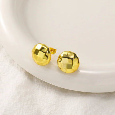 1 Pair Elegant Round Star Butterfly Titanium Steel Ear Studs