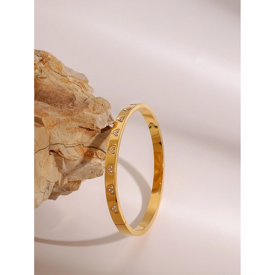 Simple Style Heart Shape 304 Stainless Steel Bangle In Bulk