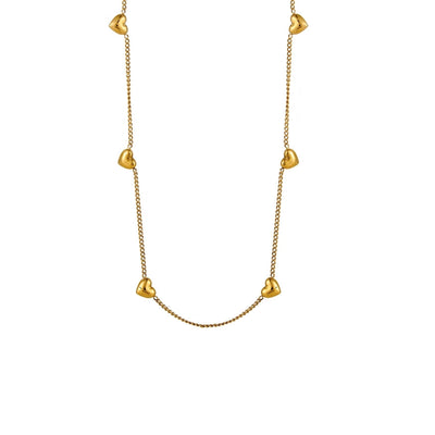 Jewelry Elegant Glam Letter 304 Stainless Steel Zircon 18K Gold Plated Pendant Necklace