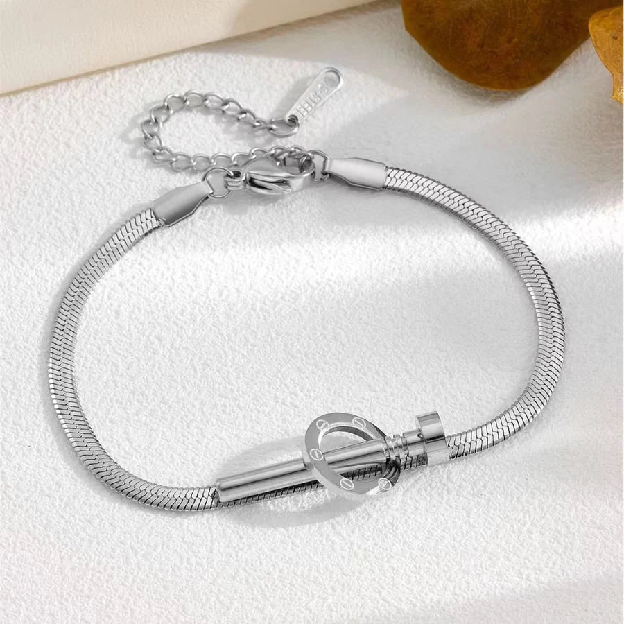 Titanium Steel Nail Ring High Class Elegant Personality 18K Gold Plated Couple Gift Necklace Bracelet