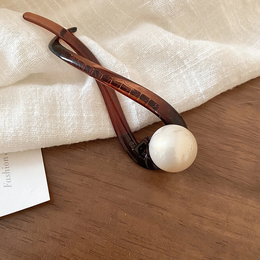 Women's Sweet Flower Arylic Plating Hair Clip