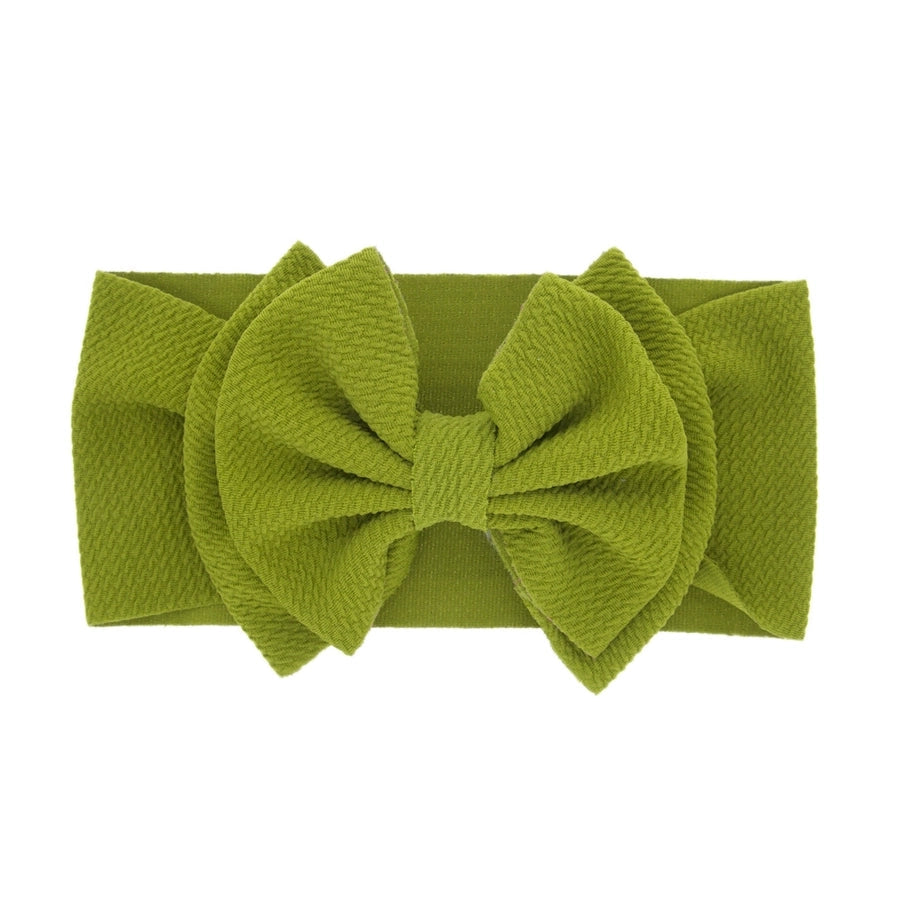 fashion children's solid color double-layer bowknot hairband