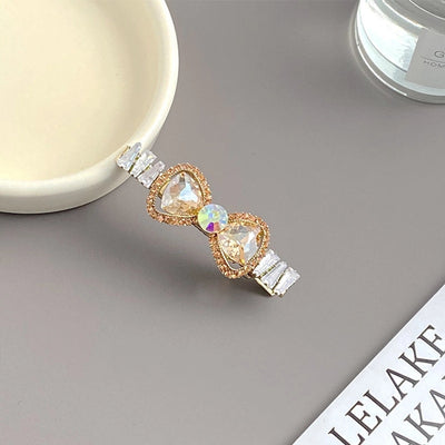 women's elegant bow knot alloy inlay zircon hair clip