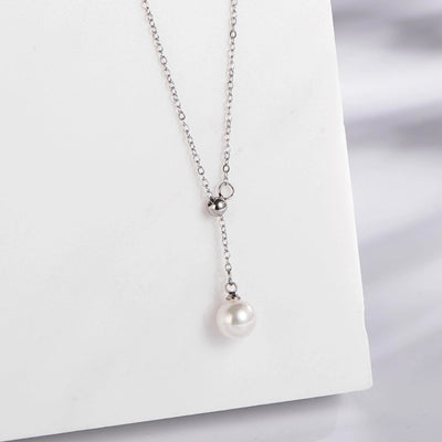 Jewelry Vintage Style Simple Style Classic Style Round 304 Stainless Steel Pearl Gold Plated Inlay Pendant Necklace
