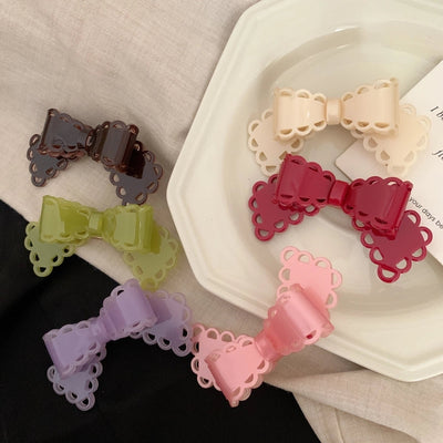 Women's Korean Style IG Style Bow Knot Acetic acid sheets Hair Clip