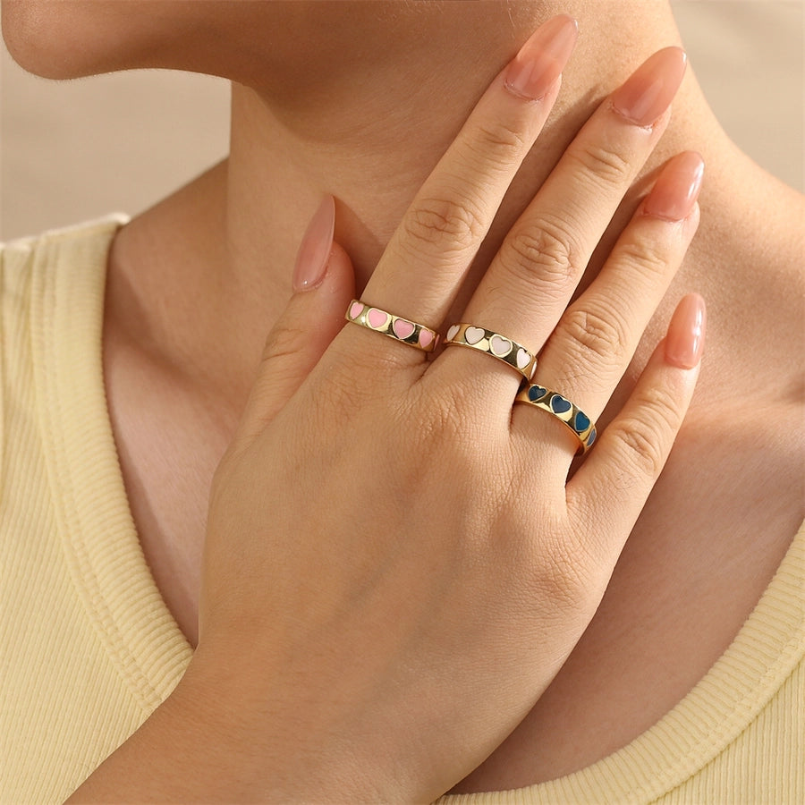 Jewelry Cute Pentagram Copper Enamel Open Rings