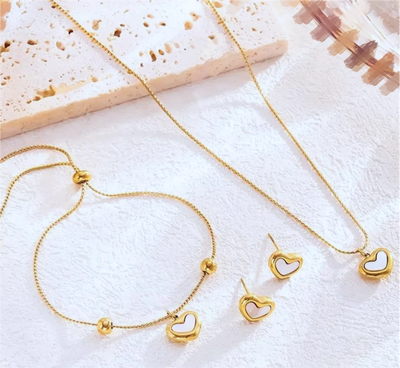 Jewelry Elegant Heart Shape Titanium Steel Jewelry Set