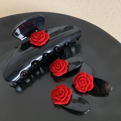 Women's Korean Style Flower Acetic acid sheets Hair Claws