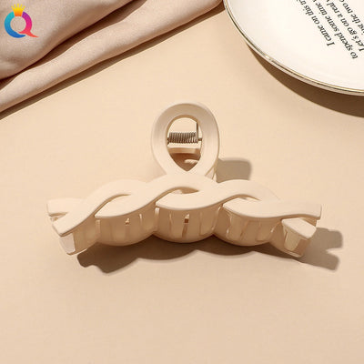fashion solid color plastic metal hair claws 1 piece
