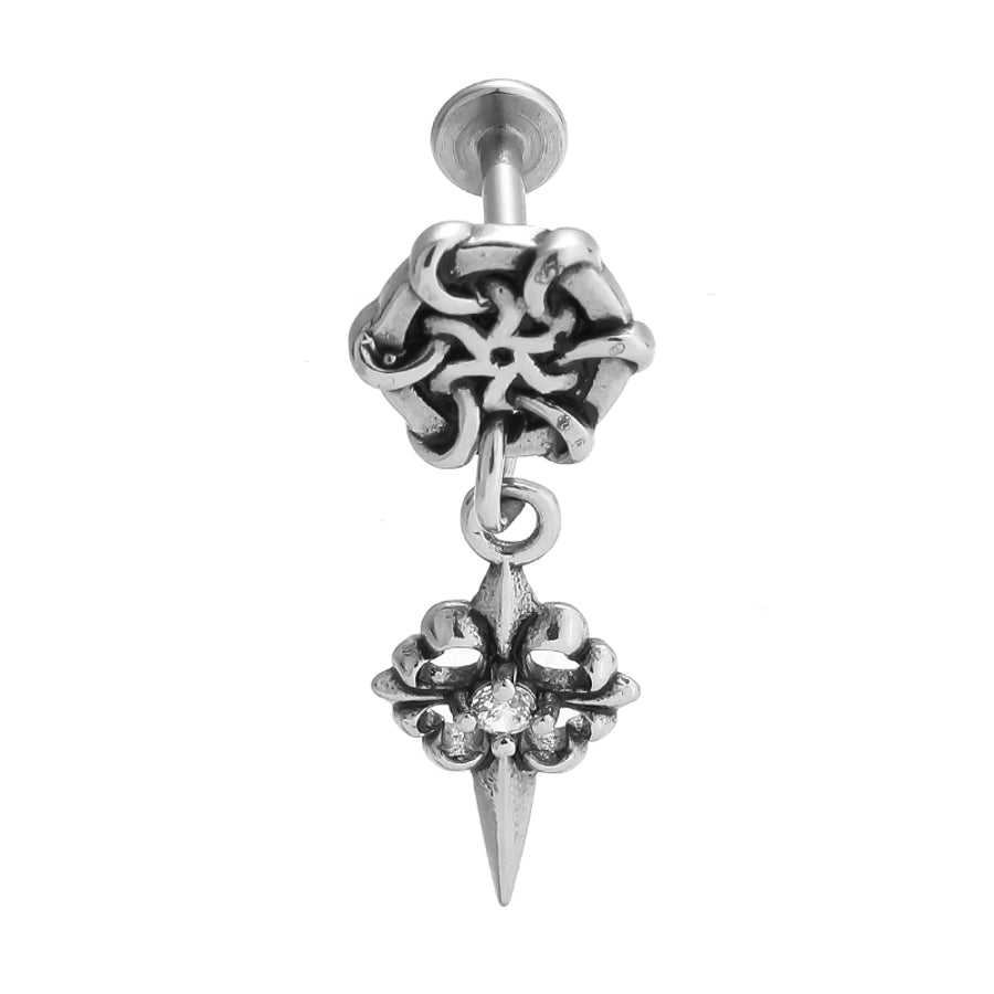 1 Piece Lip Rings Gothic Hip-Hop Snake Skull 316L Stainless Steel  Polishing Hollow Out Inlay Zircon Lip Rings Ear Cartilage Rings & Studs Nose Rings & Studs