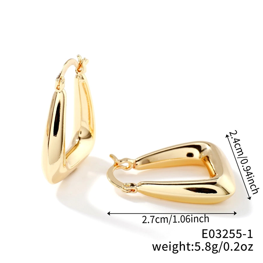 1 Pair Glam Luxurious Korean Style Geometric Inlay Copper Zircon K Gold Plated Ear clip
