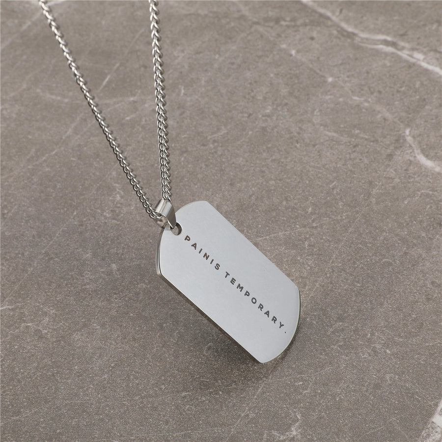 Jewelry Basic Classic Style Commute Letter Rectangle 304 Stainless Steel Pendant Necklace