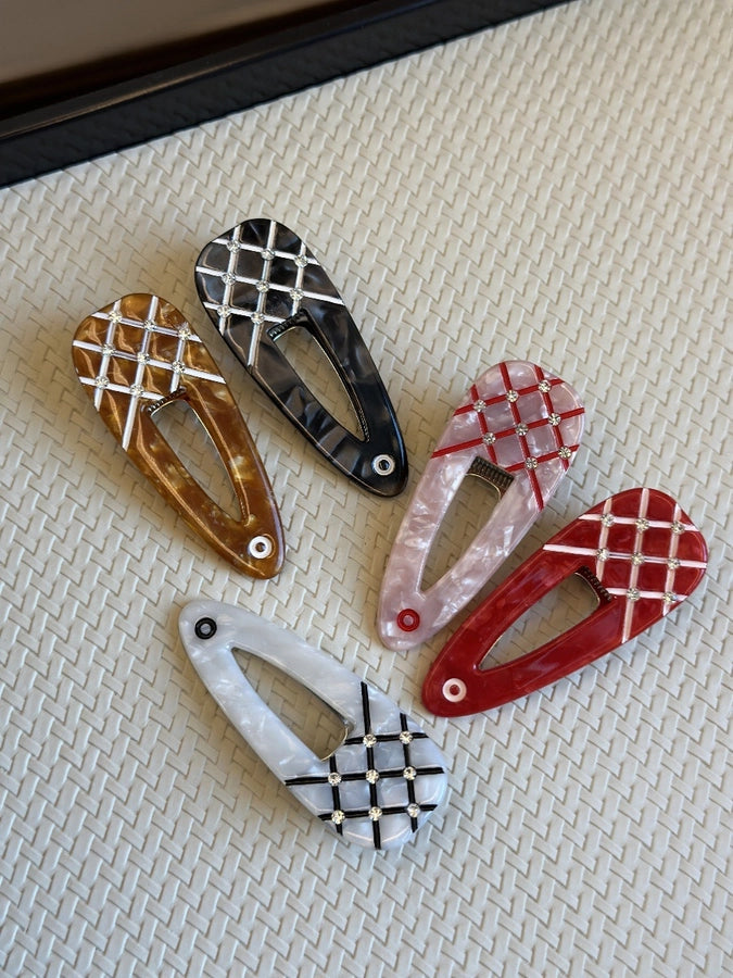 Women's Simple Style Classic Style Color Block Acetic acid sheets Inlay Zircon Hair Clip