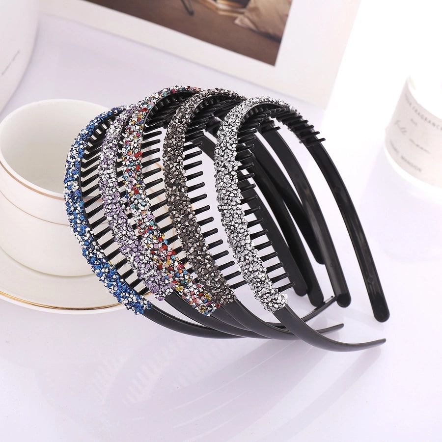 women's elegant sweet color block plastic handmade hair band