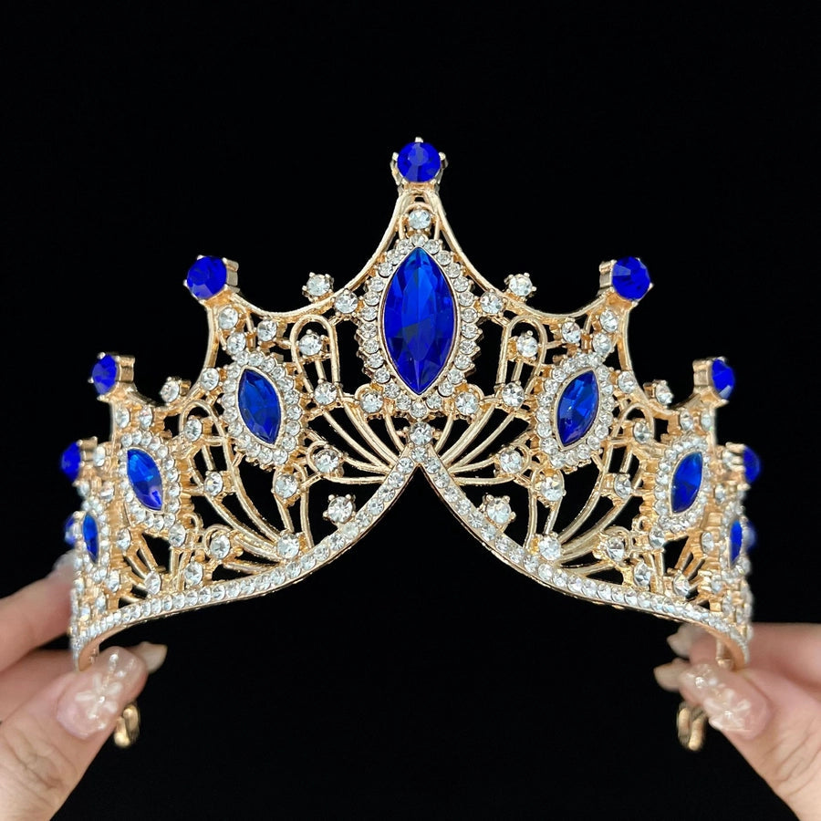 Women's Lady Crown Alloy Rhinestone Plating Hair Band