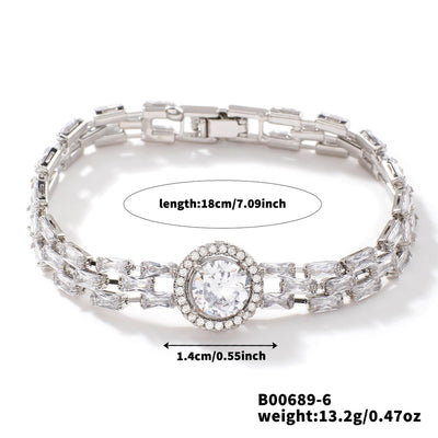 Copper K Gold Plated Inlay Water Droplets Zircon Bracelets