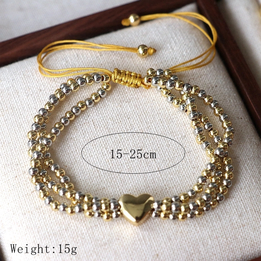 Copper Beaded Heart Shape Bracelets