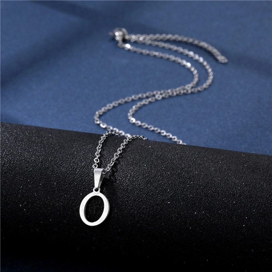 Jewelry Casual Simple Style Classic Style Letter 201 Stainless Steel Silver Plated Hollow Out Pendant Necklace