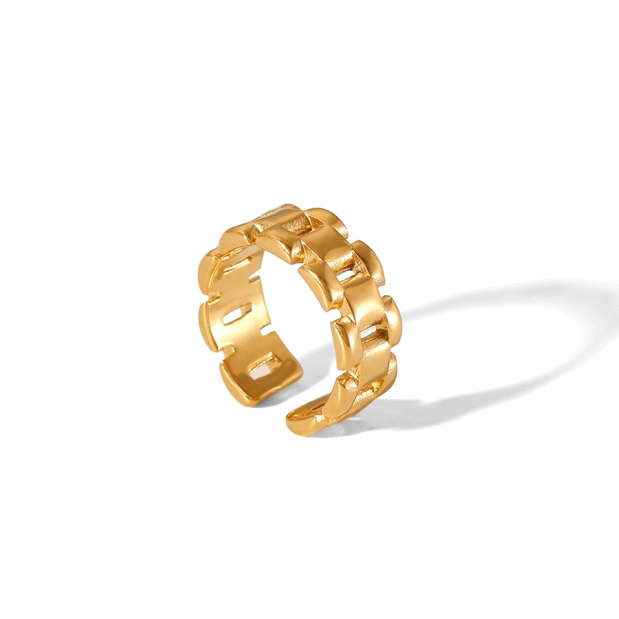 Jewelry IG Style Classic Style Irregular Geometric 304 Stainless Steel Titanium Steel 18K Gold Plated Open Rings