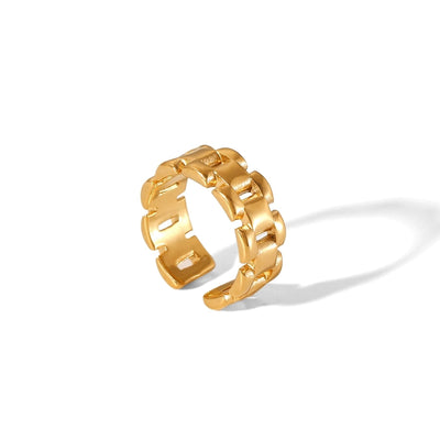 Jewelry IG Style Classic Style Irregular Geometric 304 Stainless Steel Titanium Steel 18K Gold Plated Open Rings