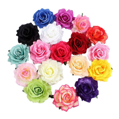 bohemian plaid flower cloth hair clip 1 piece