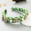 sweet round cloth plating inlay rhinestones pearl hair band