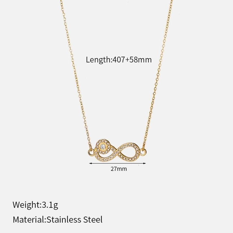 Jewelry Elegant Vintage Style Luxurious Geometric 304 Stainless Steel 18K Gold Plated Pendant Necklace