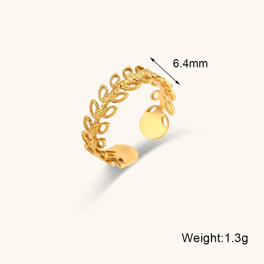 Jewelry Elegant Geometric Rice Ear Titanium Steel Open Rings