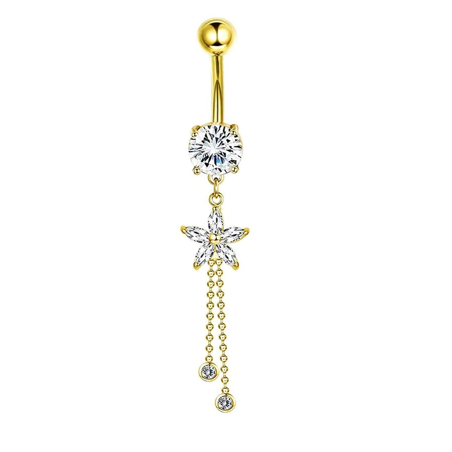 1 Piece Belly Rings Simple Style Shiny Round Heart Shape Bow Knot 316L Stainless Steel  Inlay Zircon