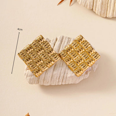 1 Pair Elegant Vintage Style Geometric Heart Shape 304 Stainless Steel 18K Gold Plated Ear Studs