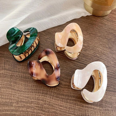 women's elegant retro solid color acetic acid sheets hair claws