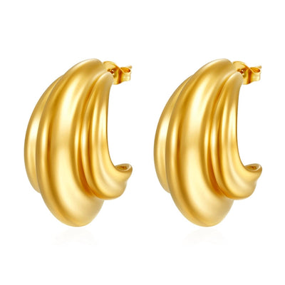 1 Pair Vacation Solid Color Titanium Steel Ear Studs