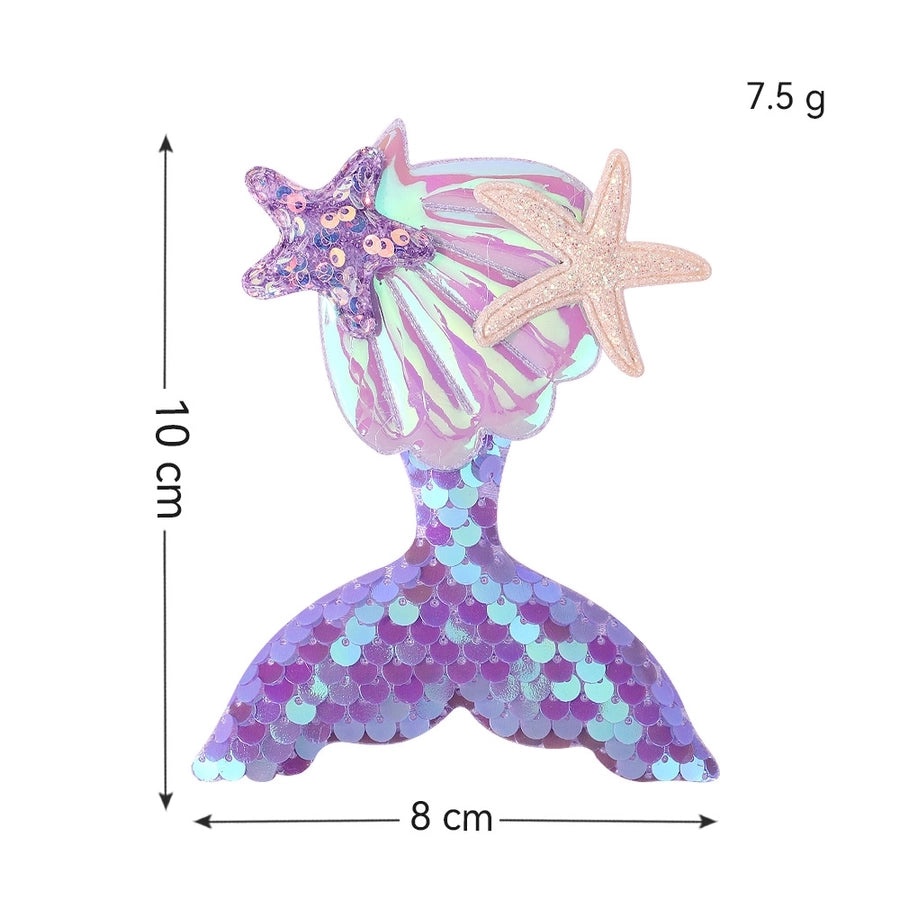 cute mermaid sequin cloth patchwork hair clip