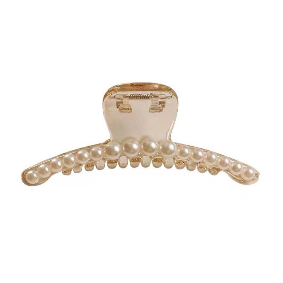 elegant geometric arylic imitation pearl hair claws 1 piece