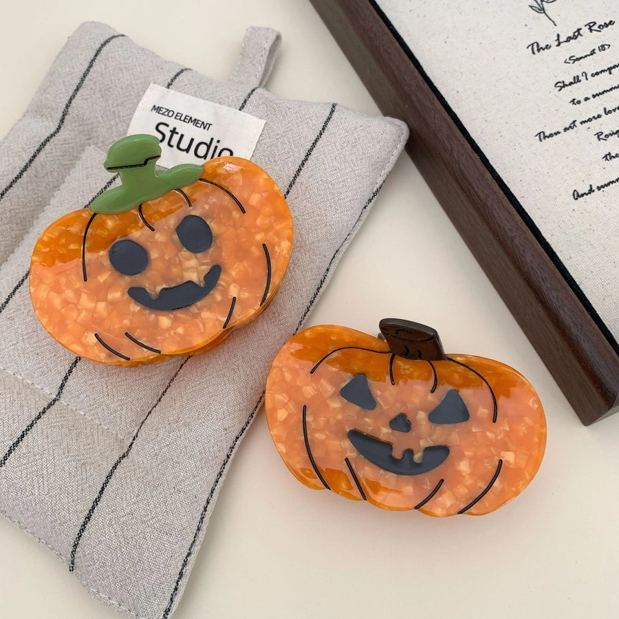 Halloween Cute Women's Pumpkin Acetic acid sheets Hair Claws